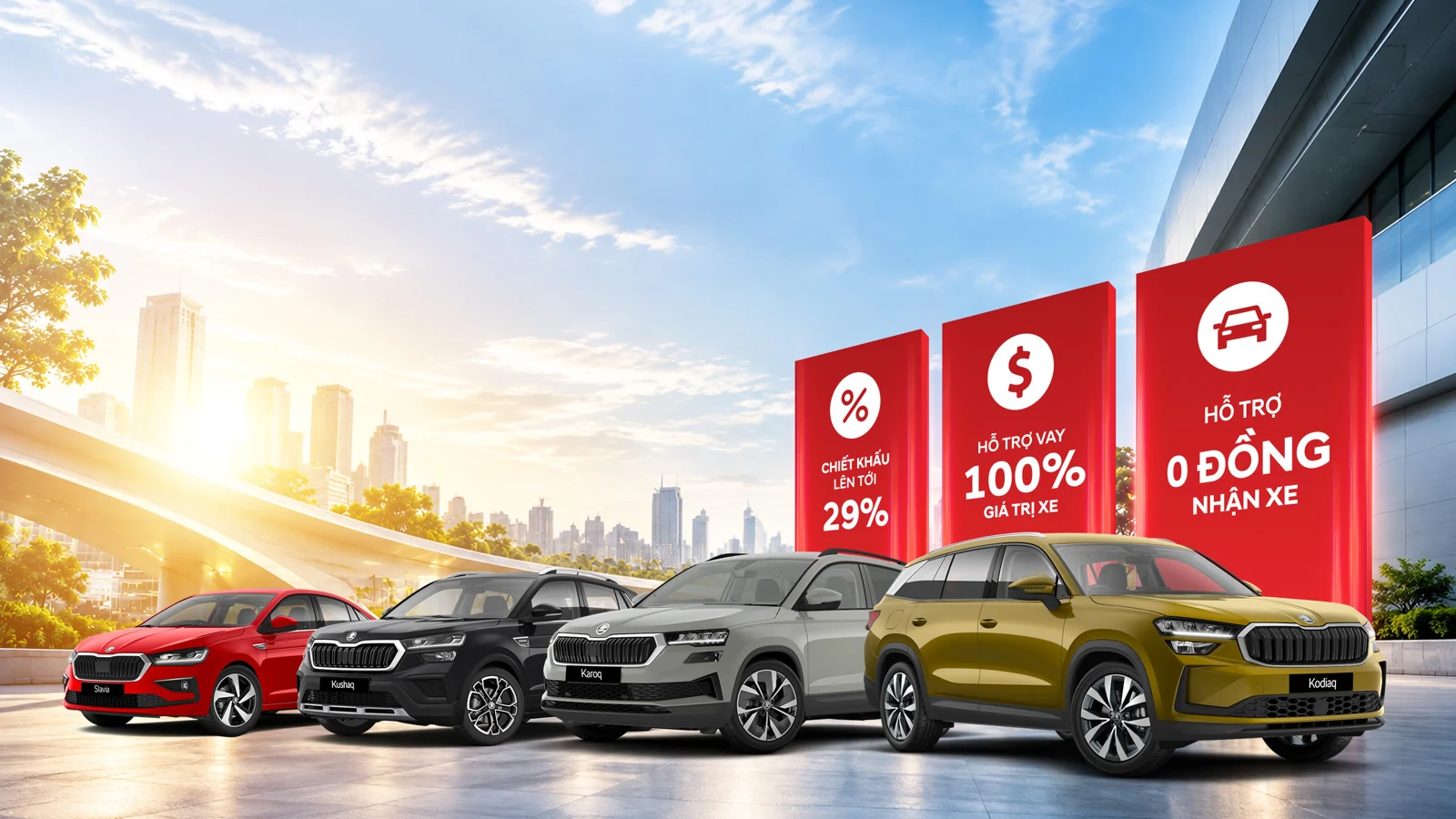 Bốn dòng xe Slavia, Kushaq, Karoq và Kodiaq trong chương trình